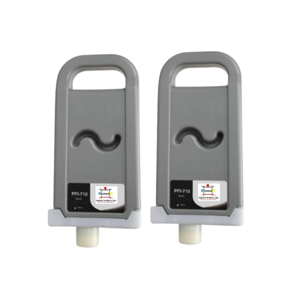 Compatible Ink Cartridge Replacement For CANON 2354C001 (PFI-710BK) Black (700ML) 2-Pack