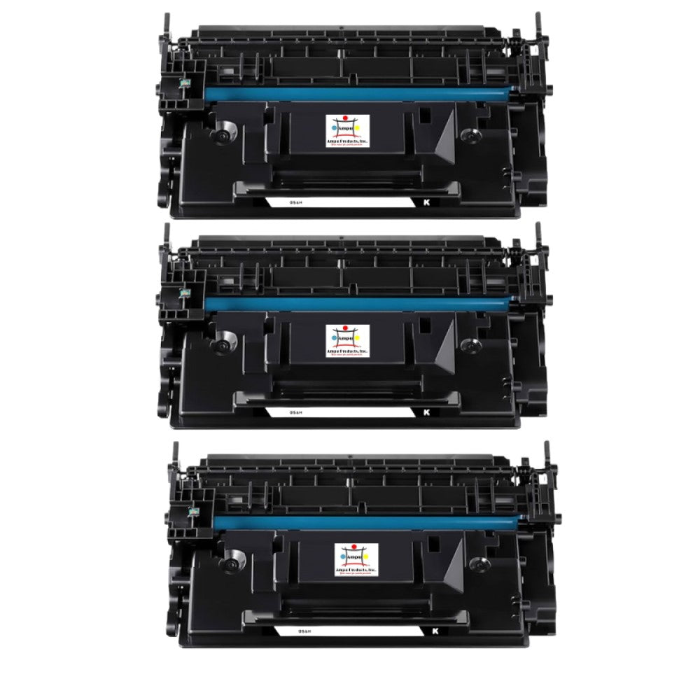 Compatible Toner Cartridge Replacement For Canon 3008C001 (056H) Black (21K YLD) W/New Chip (3-Pack)