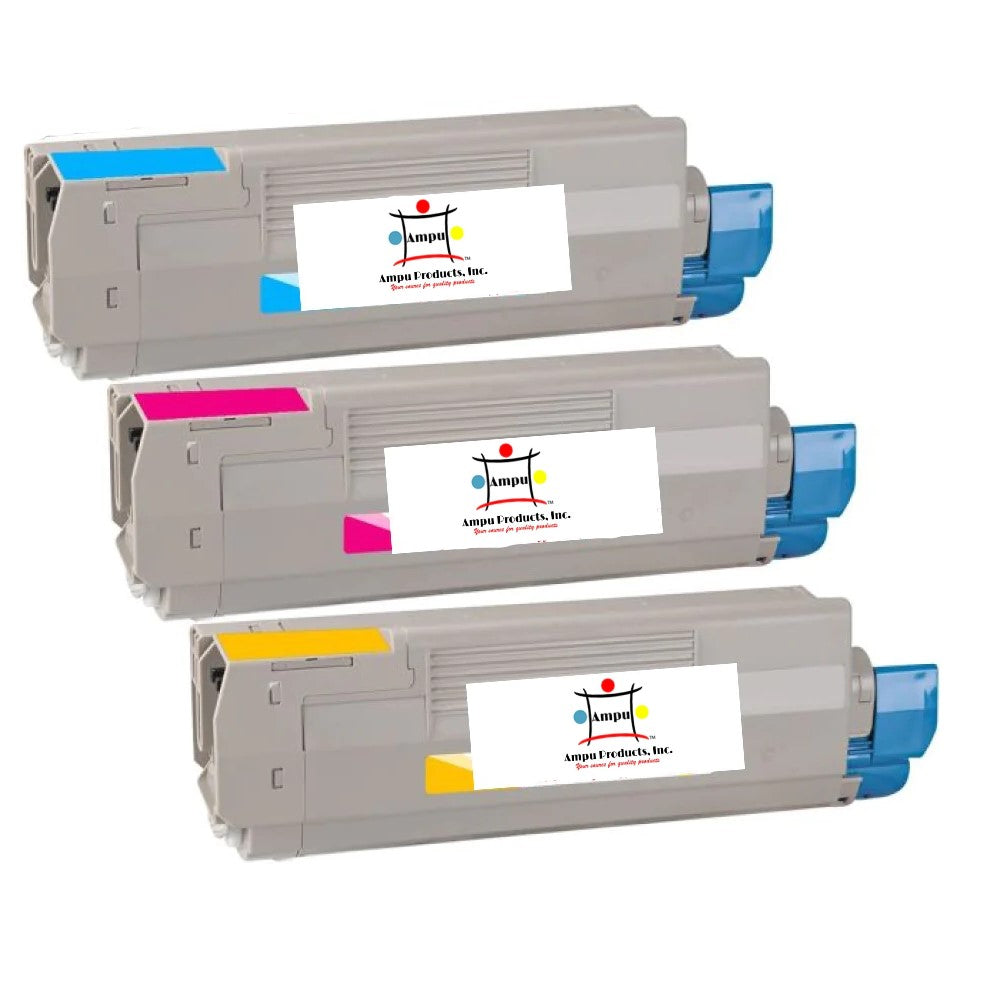 Compatible Toner Cartridge Replacement For OKIDATA 43324401, 43324402, 43324403 (TYPE C8) High Yield Cyan, Magenta,Yellow (5K YLD) 3-Pack