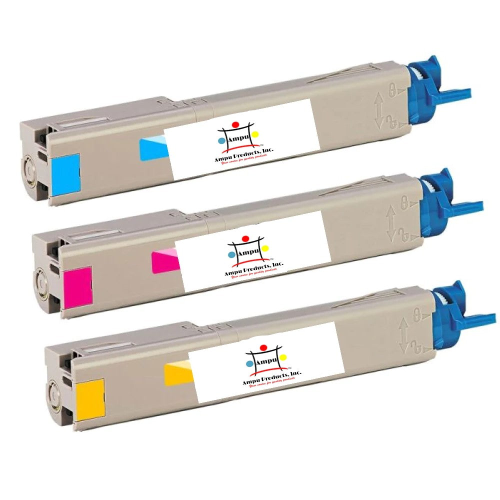 Compatible Toner Cartridge Replacement For Okidata 43459301, 43459302, 43459303 (Cyan, Magenta, Yellow) 2.5K YLD (3-Pack)