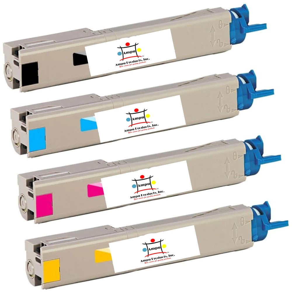 Compatible Toner Cartridge Replacement For Okidata 43459301, 43459302, 43459303, 43459304 (Black, Cyan, Magenta, Yellow) 2.5K YLD (4-Pack)