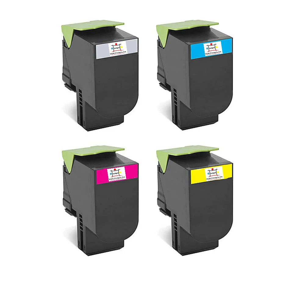 Compatible Toner Cartridge Replacement For Lexmark 80C0X10U, 80C0X20U, 80C0X30U, 80C0X40U (800X1, 800X2, 800X3, 800X4) Ultra Extra High Yield Black, Cyan, Magenta, Yellow (4-Pack)