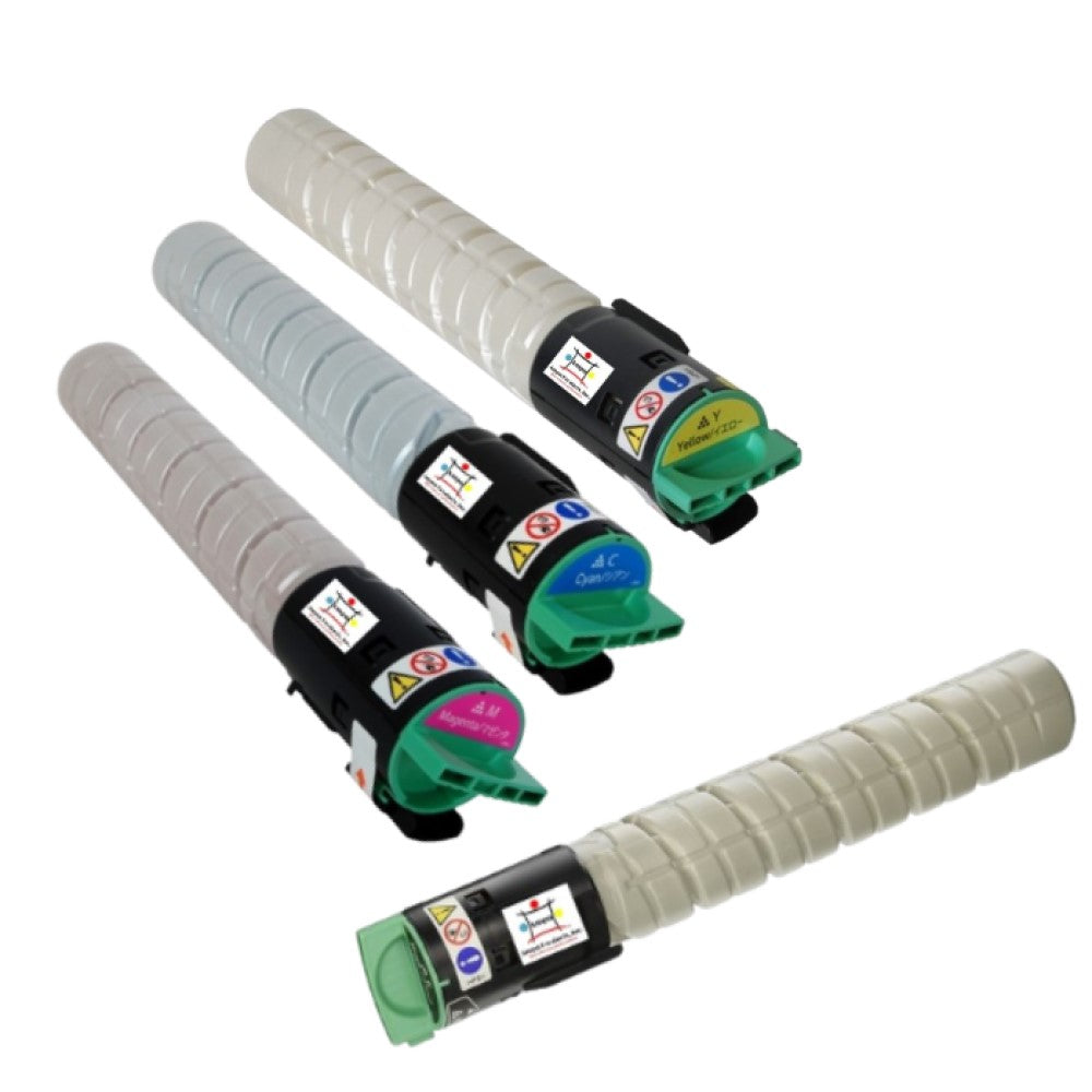 Compatible Toner Cartridge Replacement For Gestetner 841280, 841281, 841282, 841283 (Black, Cyan, Yellow, Magenta) 10K YLD-Black, 5.5K YLD- Color (4-Pack)