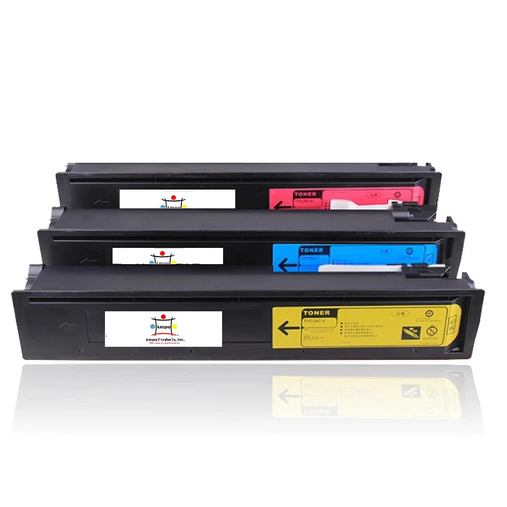 Compatible Toner Cartridge Replacement For TOSHIBA TFC28C, TFC28Y, TFC28M (TFC-28C, TFC-28Y, TFC-28M) Cyan, Yellow, Magenta (29K YLD) 3-Pack