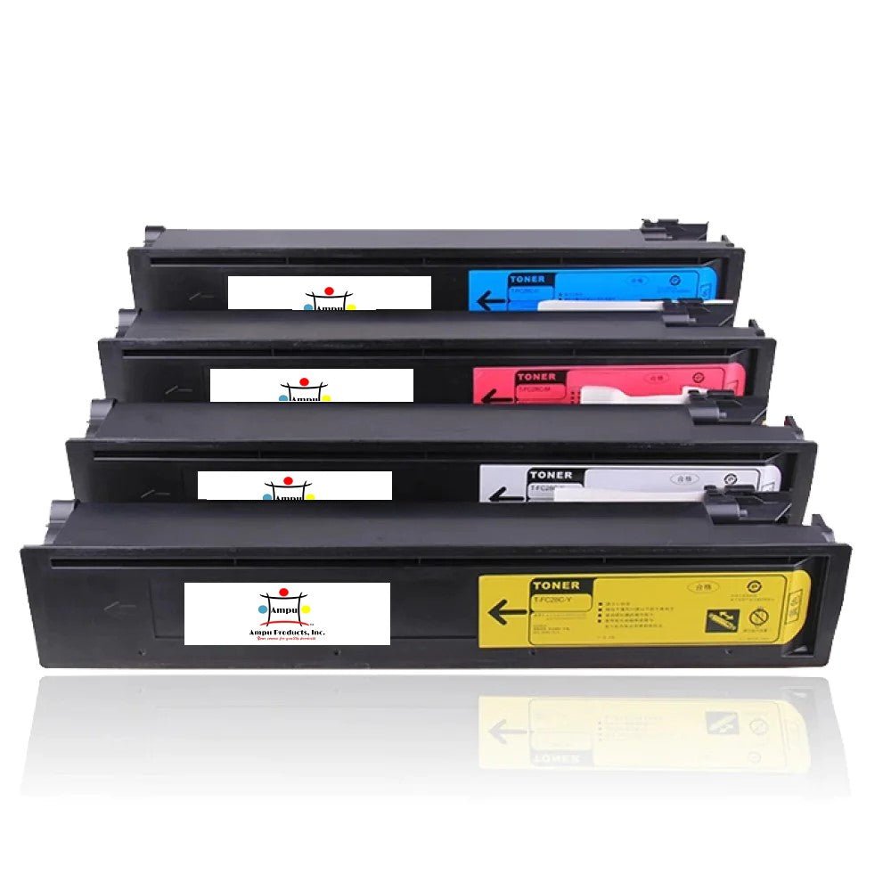 Compatible Toner Cartridge Replacement For TOSHIBA TFC28K, TFC28C, TFC28Y, TFC28M (TFC28K, TFC-28C, TFC-28Y, TFC-28M) Black, Cyan, Yellow, Magenta (29K YLD) 4-Pack
