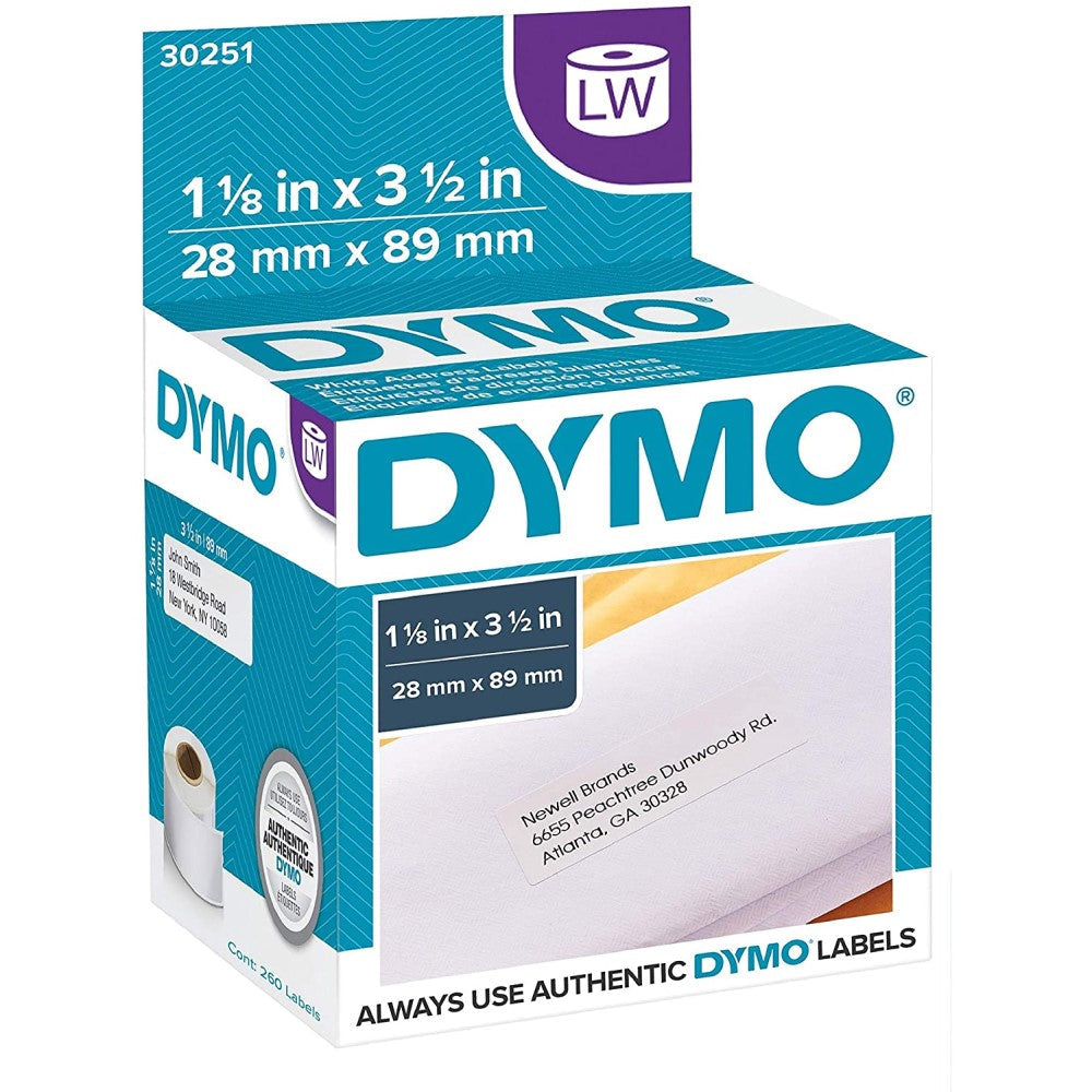 DYM30251 DYMO LW LABELS WHITE 260 ADDRESS 1" x 3.5"