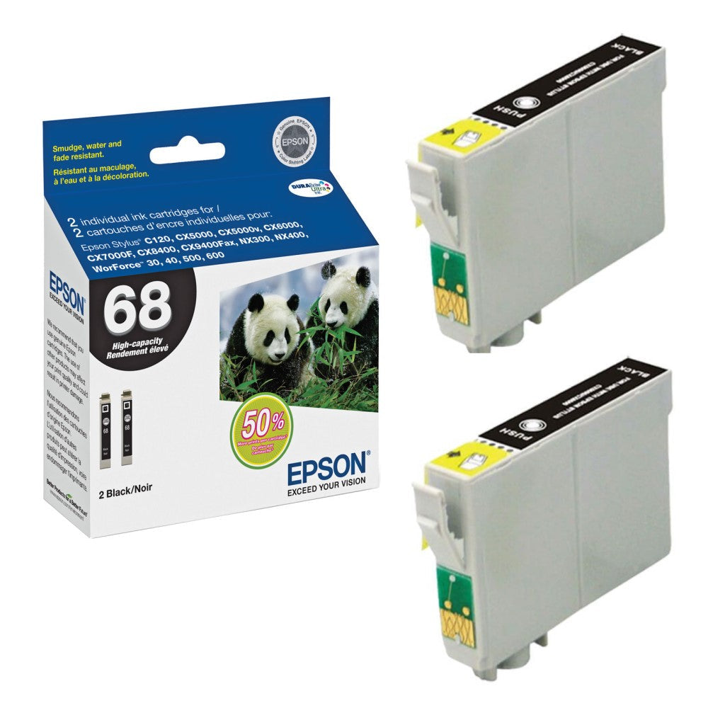 GENUINE EPSON T068120D2 DUAL PACK INK CARTRIDGE