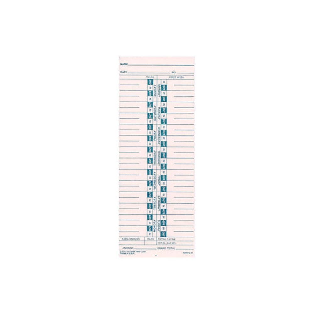 LTHL31 LATHEM 2100/4000 BX/1000 BIWEEKLY CARDS