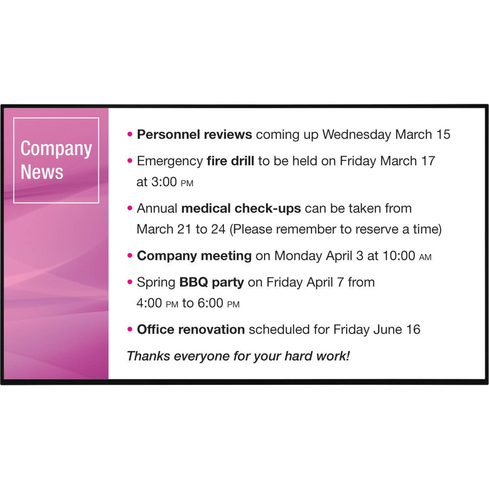 SHARP PN-Y556 55" CLASS (54.6” DIAGONAL) PROFESSIONAL LCD MONITOR