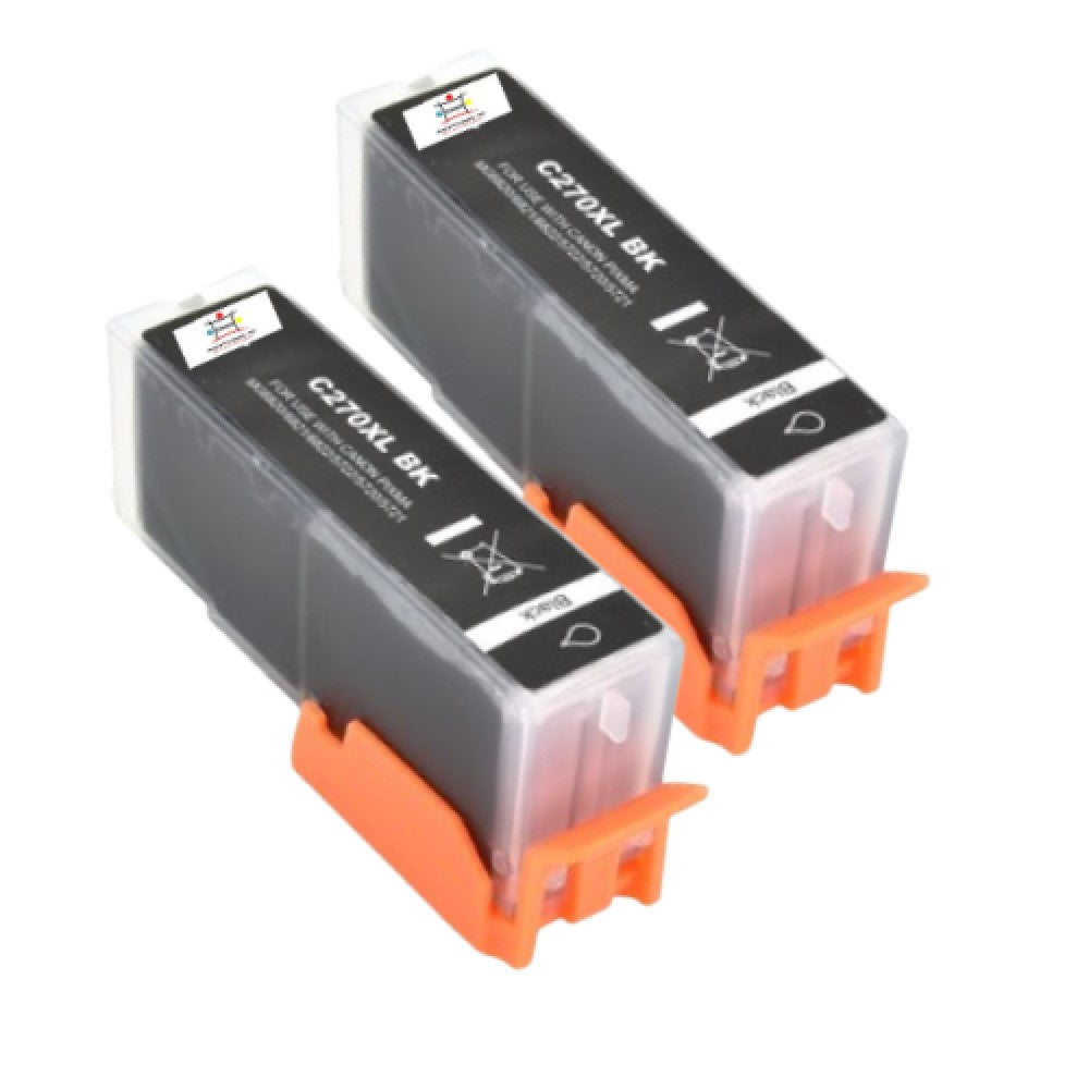 Compatible Ink Cartridge Replacement For CANON 0319C001 (PGI-270XL) Black (500 YLD) 2-Pack