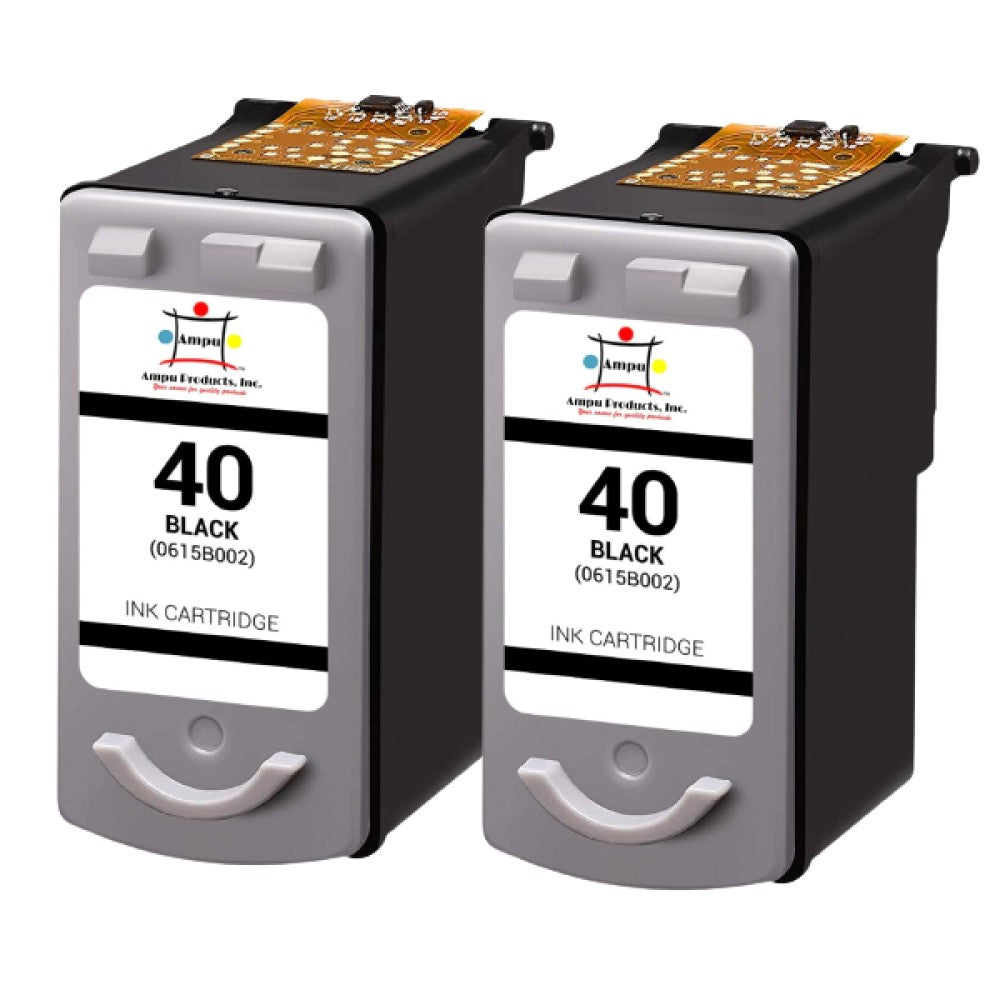 Compatible Ink Cartridge Replacement For CANON 0615B002 (PG-40) Black (520 YLD) 2-Pack
