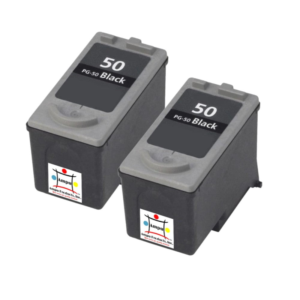 Compatible Ink Cartridge Replacement For CANON 0616B002 (PG-50) Black (330 YLD) 2-Pack