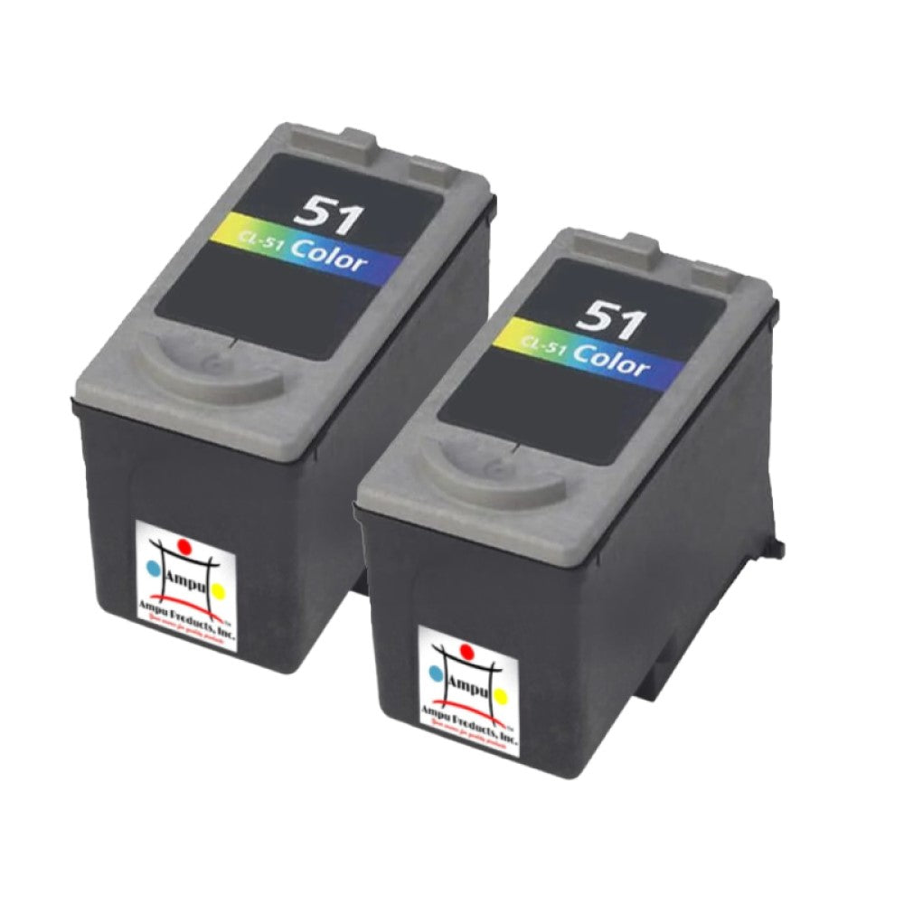 Compatible Ink Cartridge Replacement For CANON 0618B002 (CL-51) Tri-Color (330 YLD) 2-Pack