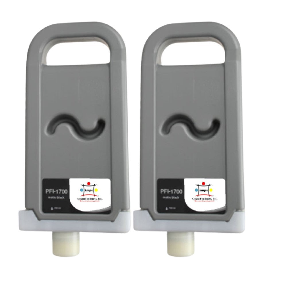 Compatible Ink Cartridge Replacement For CANON 0774C001 (PFI-1700MBK) Matte Black (700ML) 2-Pack