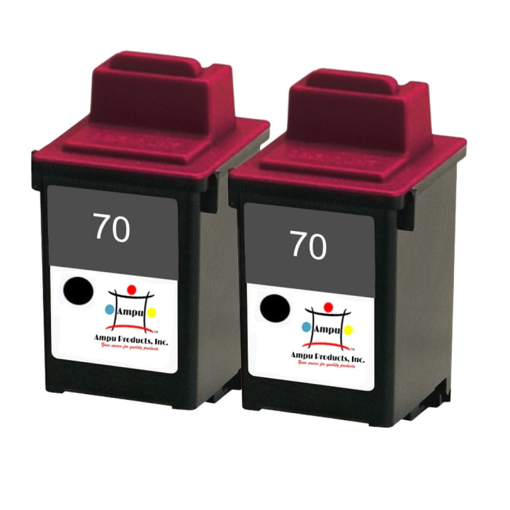Compatible Ink Cartridge Replacement For Lexmark 12A1970 (70, Black) 25ML(2-Pack)