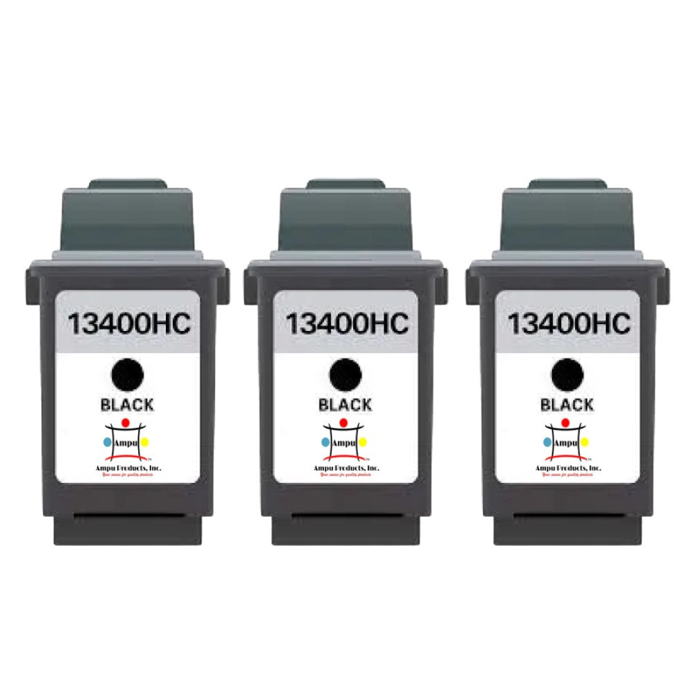 Compatible Ink Cartridge Replacement For LEXMARK 13400HC (Black) 600 YLD (3-Pack)