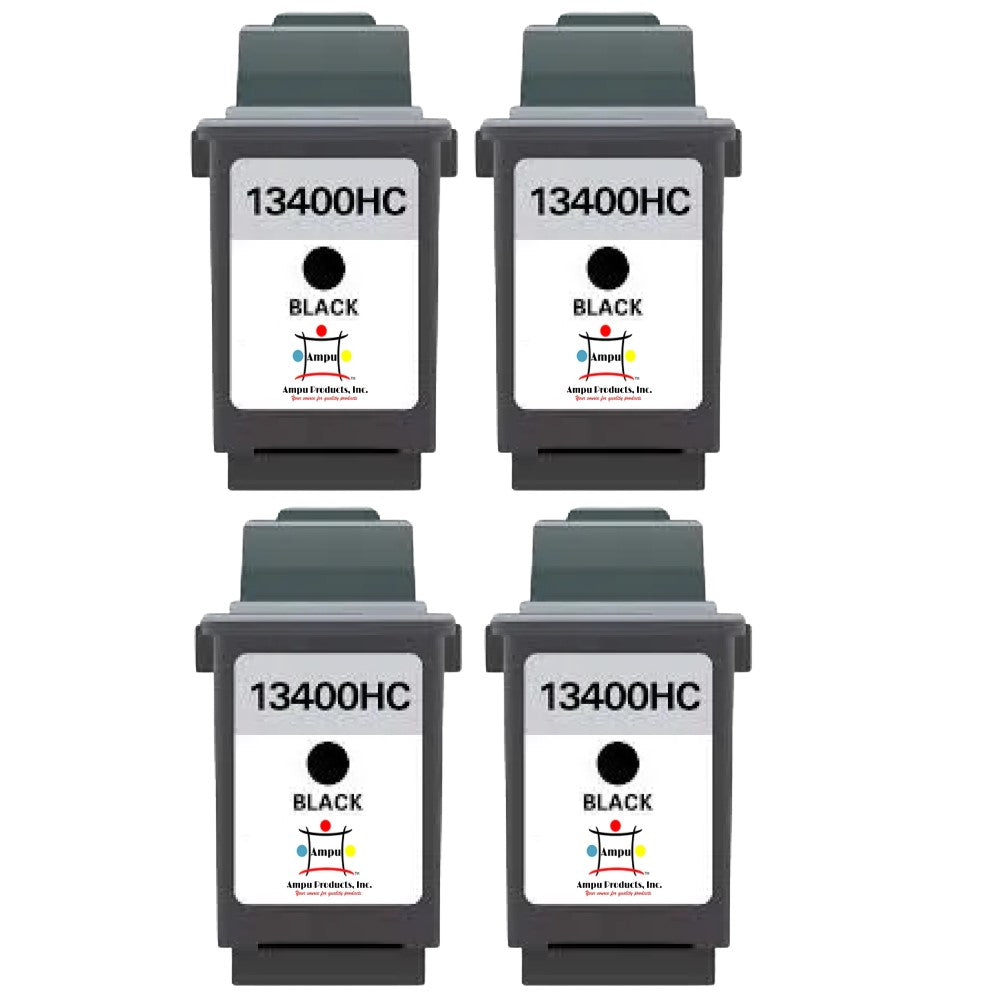 Compatible Ink Cartridge Replacement For LEXMARK 13400HC (Black) 600 YLD (4-Pack)
