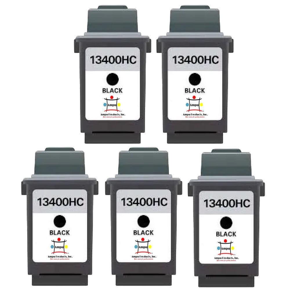 Compatible Ink Cartridge Replacement For LEXMARK 13400HC (Black) 600 YLD (5-Pack)