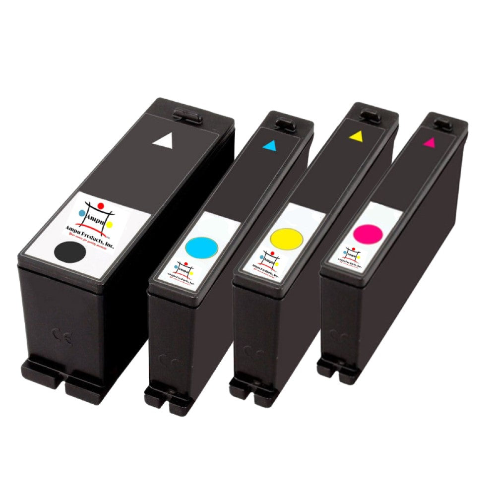 Compatible Ink Cartridge Replacement For Lexmark 14N1069, 14N1070, 14N1071, 14N1068 (100XL, Cyan, Magenta, Yellow, Black) 600 YLD (4-Pack)