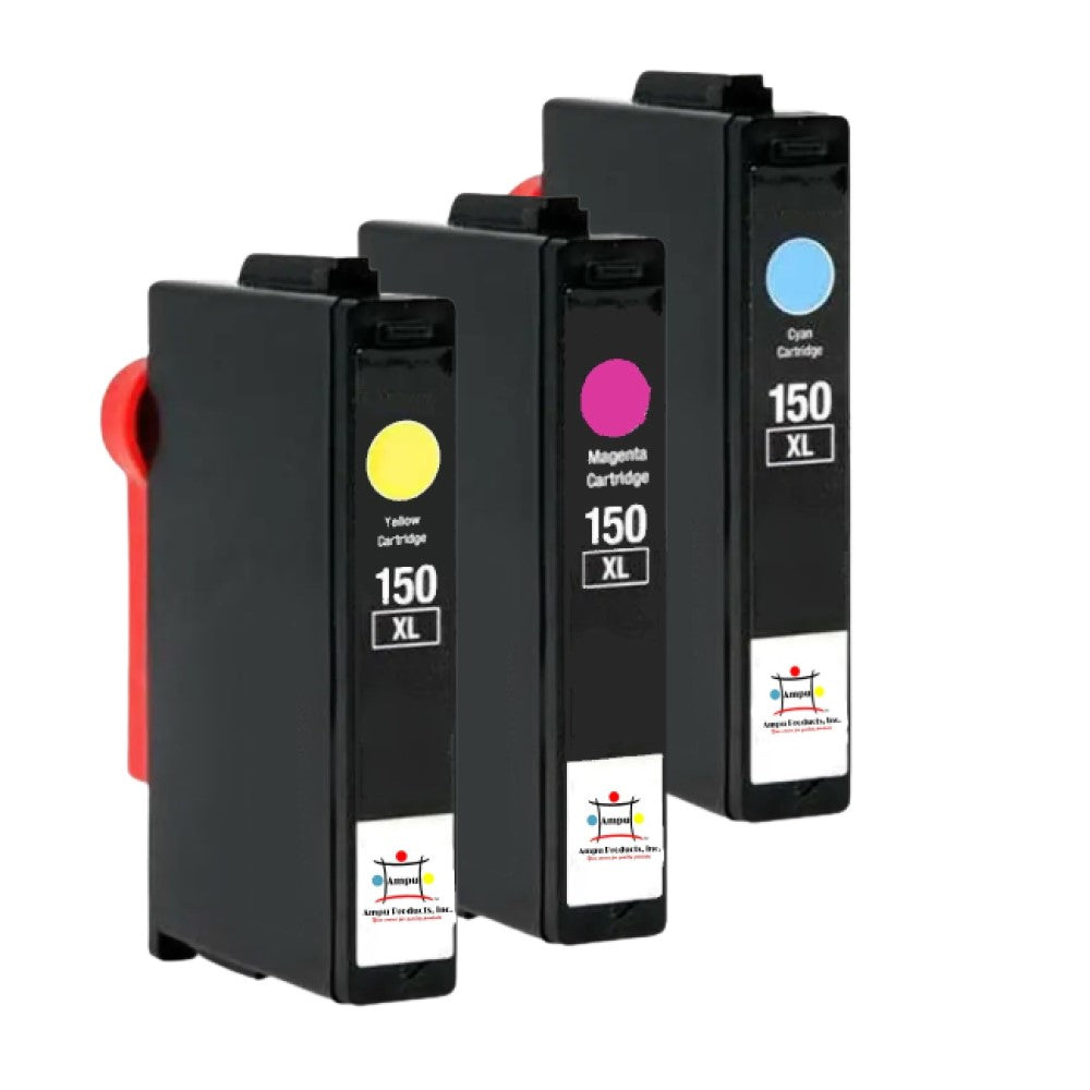 Compatible Ink Cartridge Replacement For Lexmark 14N1615, 14N1616, 14N1618 (150XL, Cyan, Magenta, Yellow) 700 YLD (3-Pack)