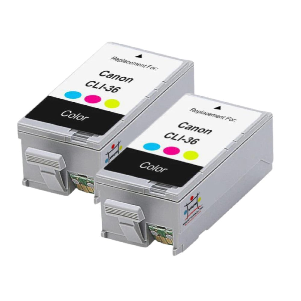 Compatible Ink Cartridge Replacement For CANON 1511B002AA (CLI-36) Tri-Color (250 YLD) 2-Pack