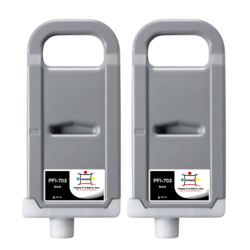 Compatible Ink Cartridge Replacement For CANON 2963B001 (PFI-703BK) Black (700ML) 2-Pack