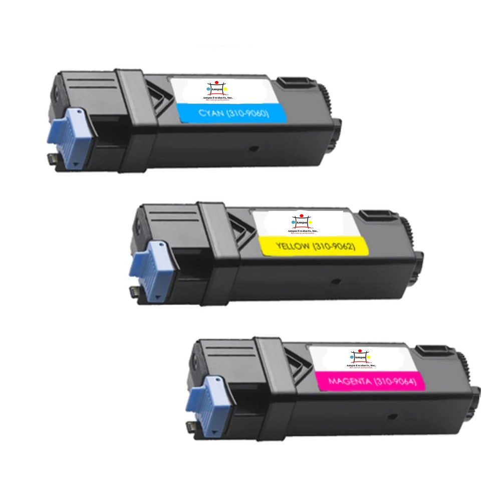 Compatible Toner Cartridge Replacement For DELL 310-9060, 310-9062, 310-9064 (1320C) Cyan, Yellow, Magenta (2K YLD) 3-Pack