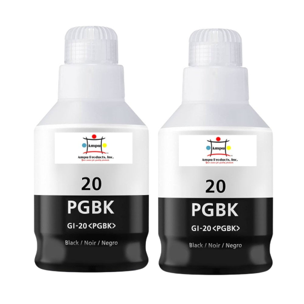 Compatible Ink Cartridge Replacement For CANON 3383C001 (GI-20BK) Black (170ML) 2-Pack