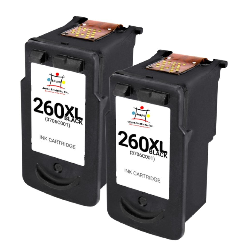Compatible Ink Cartridge Replacement For CANON 3706C001 (PG-260XL) Black (400 YLD) 2-Pack