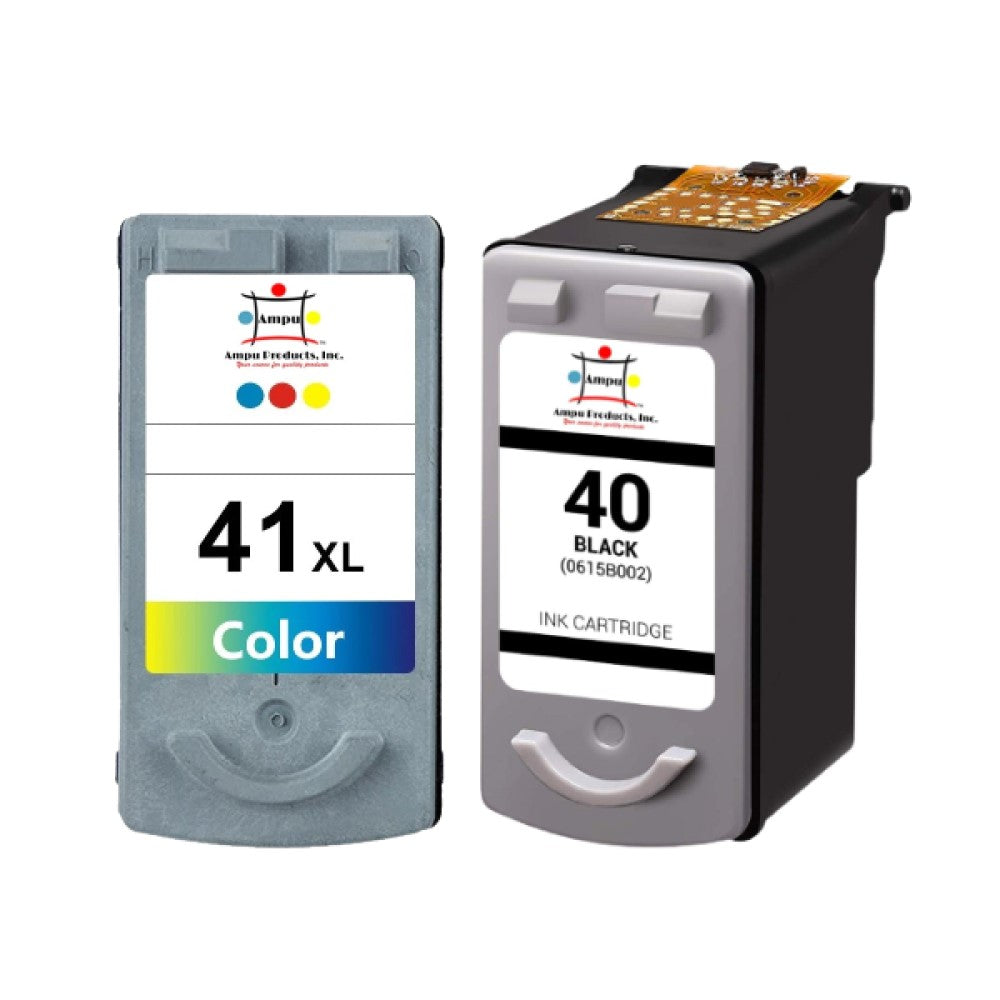 Compatible Ink Cartridge Replacement For CANON 5208B001, 0615B002 (PG-40 & CL-41XL) Black And Tri-Color (Black- 520 YLD, Color- 400YLD) 2-Pack