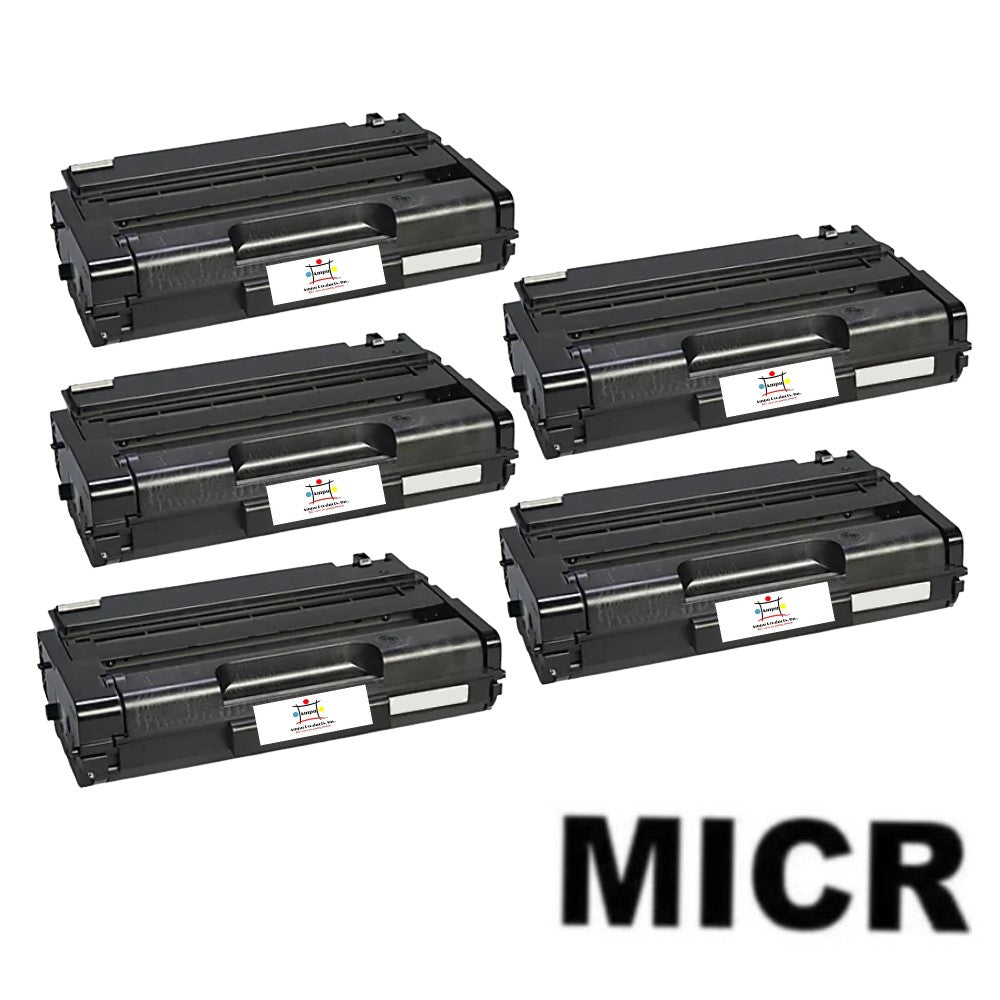 Compatible Toner Cartridge Replacement For RICOH 406989 (Black) 6.4K YLD (W/Micr) 5-Pack