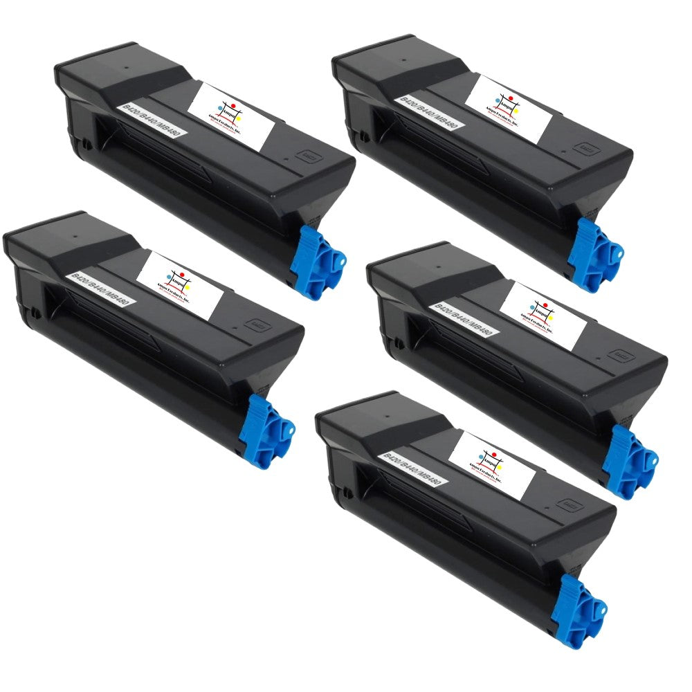 Compatible Toner Cartridge Replacement For OKIDATA 43979215 (High Yield Black) 12K YLD (5-Pack)