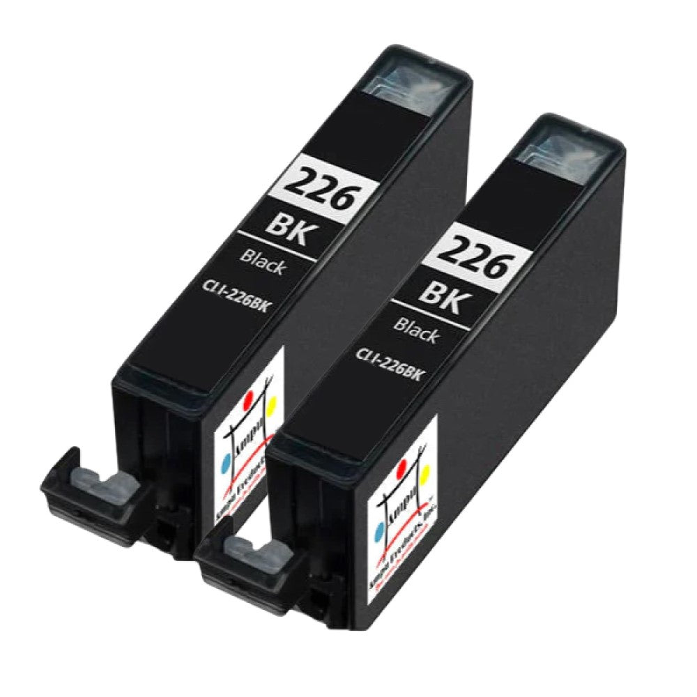 Compatible Ink Cartridge Replacement For CANON 4546B001AA (CLI-226BK) Black (510 YLD) 2-Pack