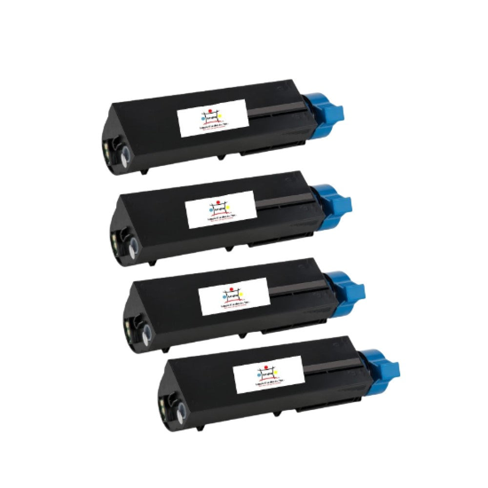 Compatible Toner Cartridge Replacement For OKIDATA 45807110 (Extra High Yield Black) 12K YLD (4-Pack)