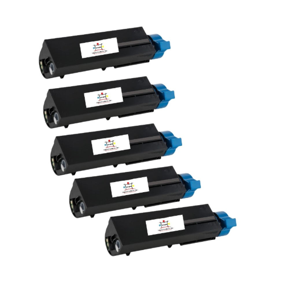 Compatible Toner Cartridge Replacement For OKIDATA 45807110 (Extra High Yield Black) 12K YLD (5-Pack)