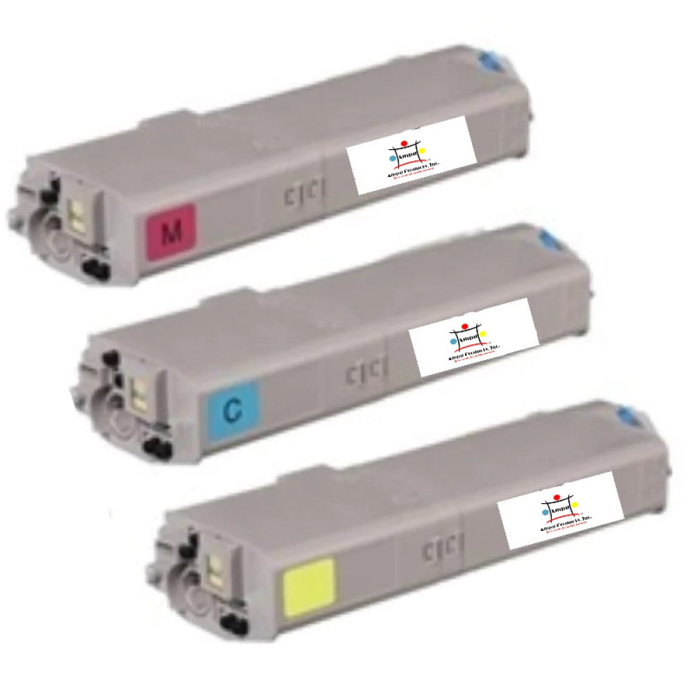 Compatible Toner Cartridge Replacement For OKIDATA 46490601, 46490602, 46490603 (High Yield Cyan, Yellow, Magenta) 6K YLD (3-Pack)