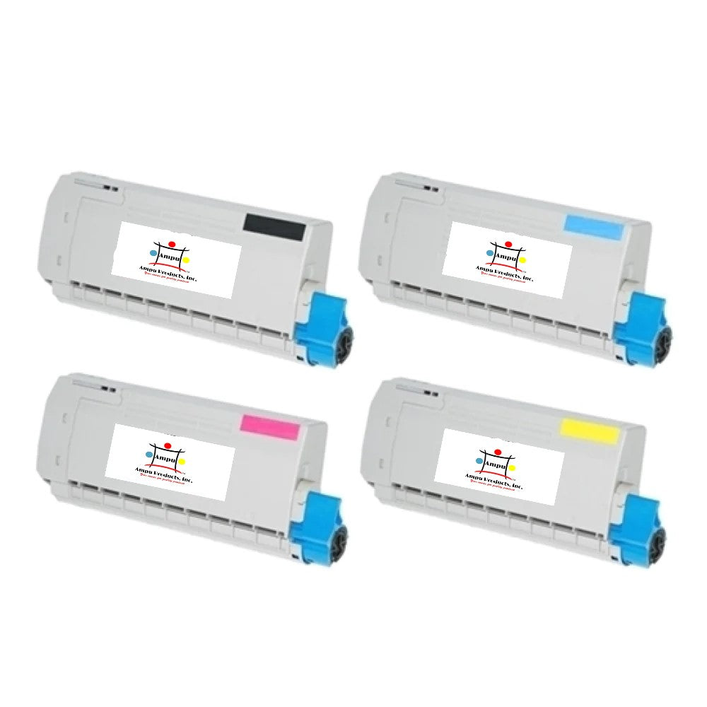 Compatible Toner Cartridge Replacement For OKIDATA 46507601, 4650702, 4650703, 4650704 (Black, Cyan, Magenta, Yellow) 11K YLD- Black (11.5K YLD-Colors) 4-Pack