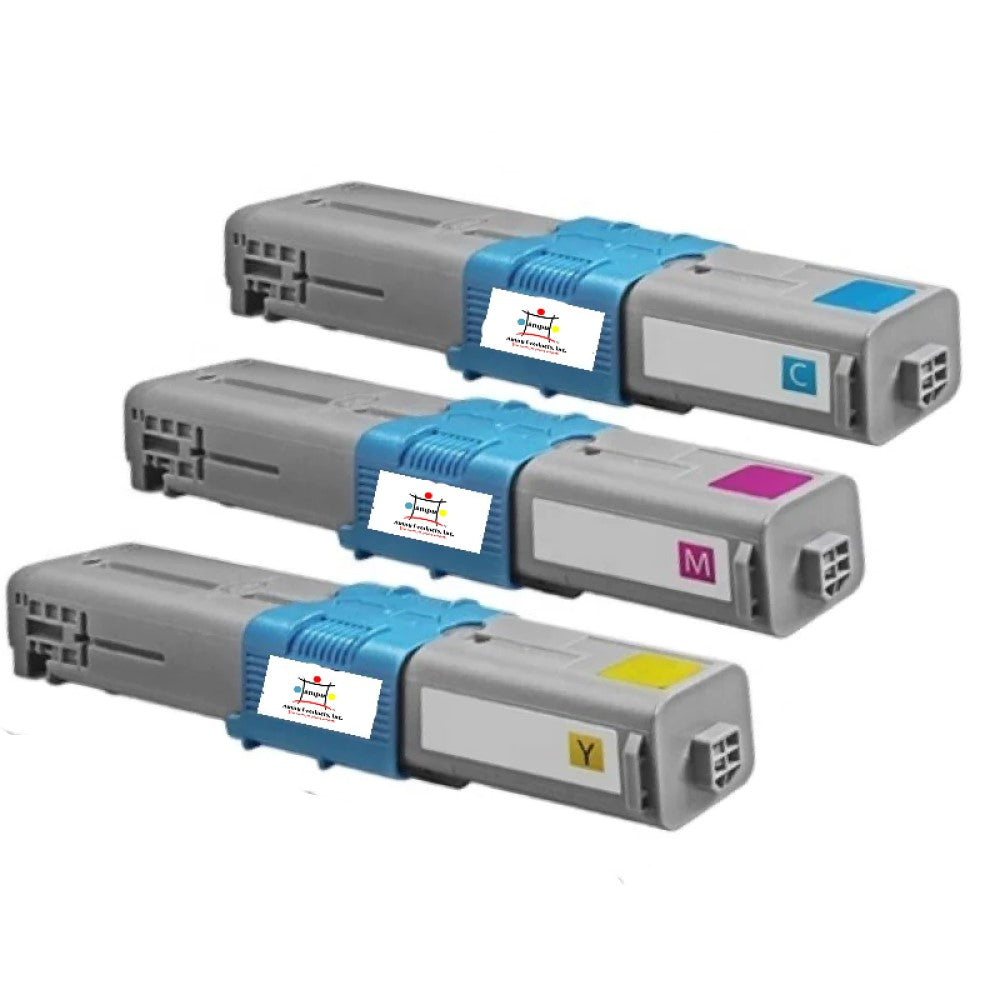 Compatible Toner Cartridge Replacement For OKIDATA 46508701, 46508702, 46508703 (Cyan, Magenta, Yellow) 3K YLD (3-Pack)