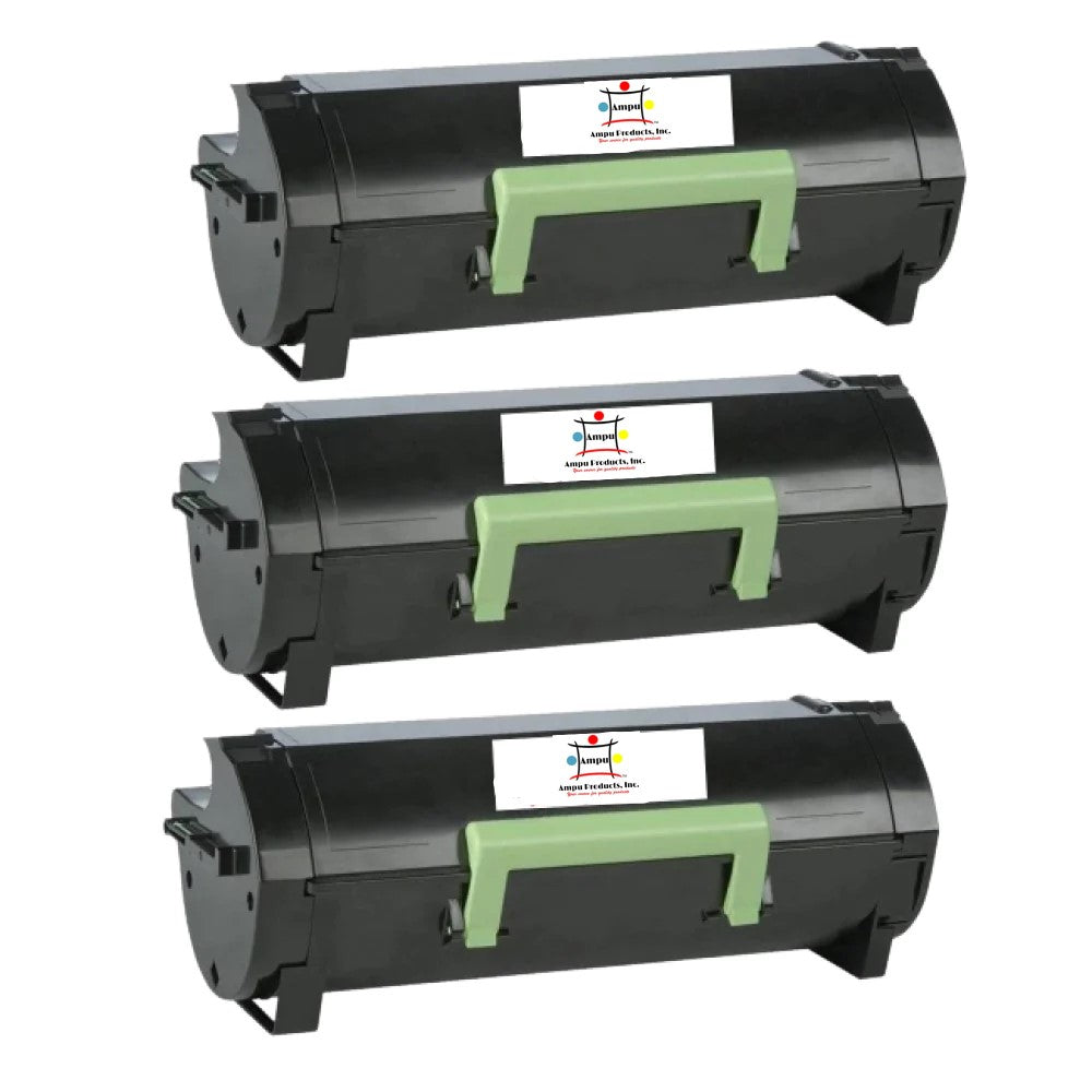 Compatible Toner Cartridge Replacement For LEXMARK 50F0UA0 (50F1U00/500UA) Ultra High Yield Black (20K YLD) 3-Pack