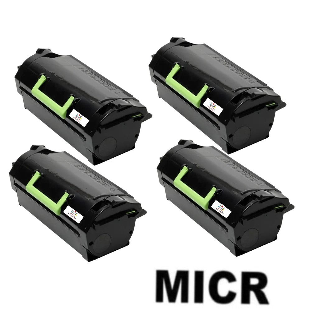 Compatible Toner Cartridge Replacement For Lexmark 52D1000 (521H) High Yield Black (25K YLD) W/MICR (4-Pack)