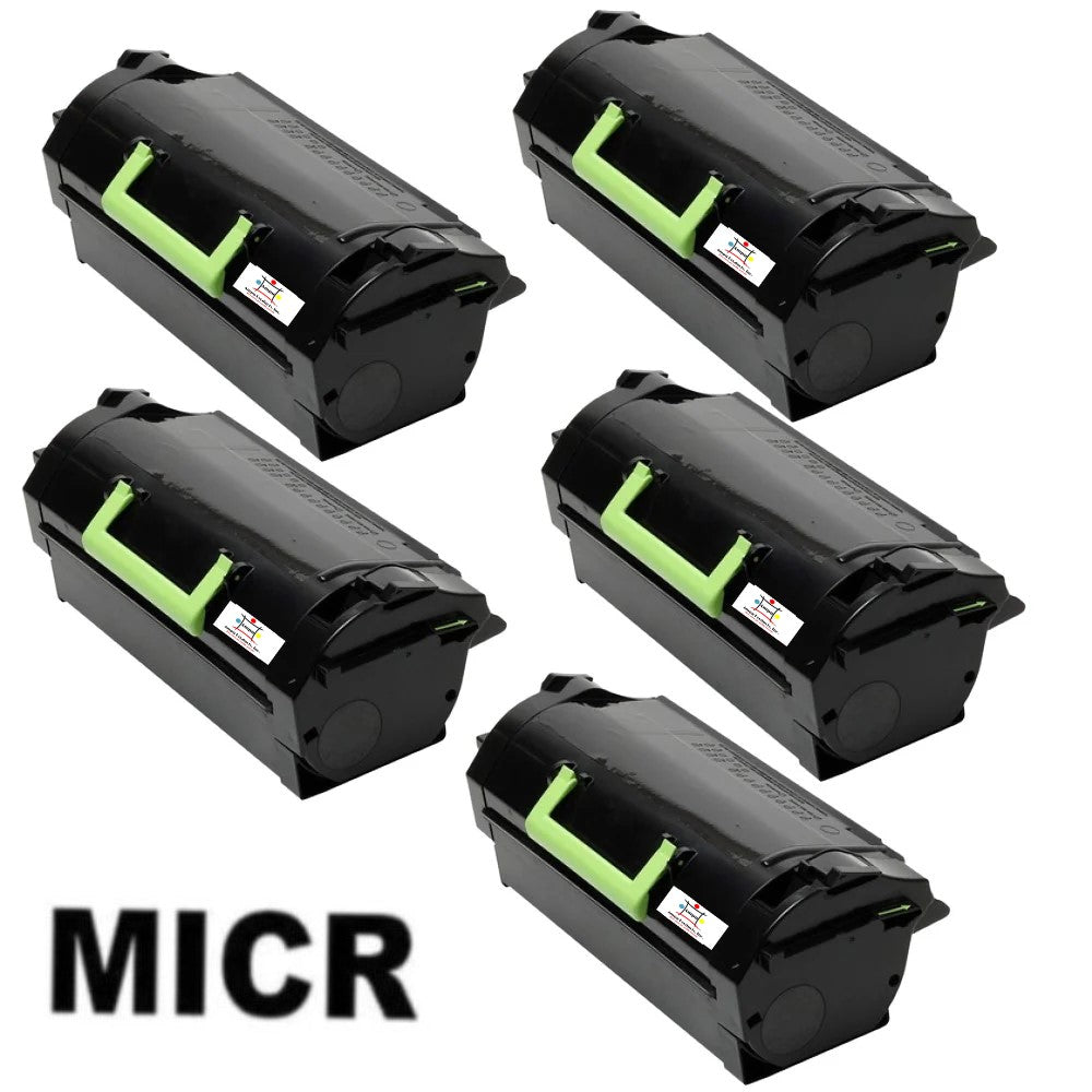 Compatible Toner Cartridge Replacement For Lexmark 52D1000 (521H) High Yield Black (25K YLD) W/MICR (5-Pack)