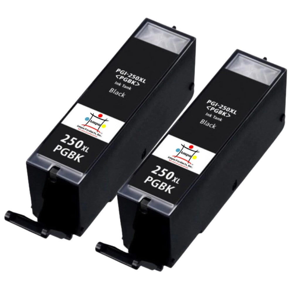 Compatible Ink Cartridge Replacement For CANON 6432B001 (PGI-250XL) High Yield Black (500 YLD) 2-Pack