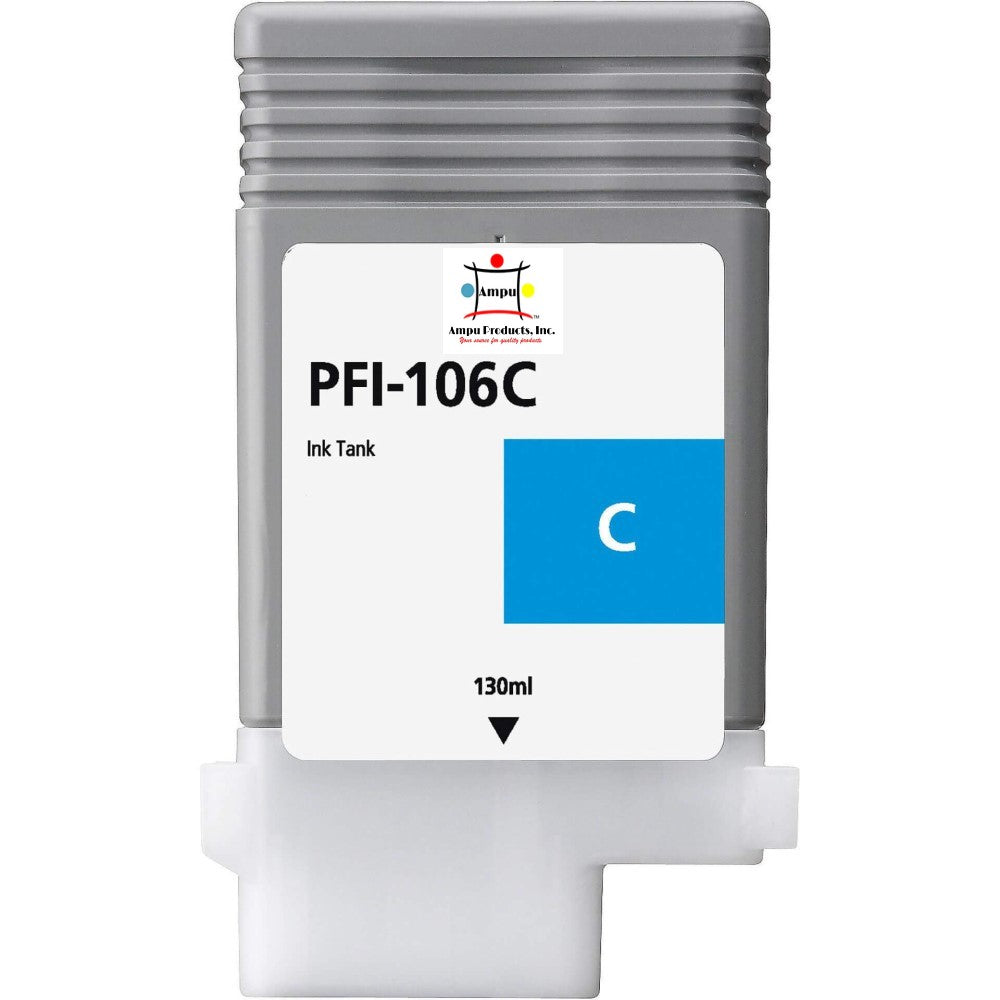 Compatible Ink Cartridge Replacement For CANON 6622B001 (PFI-106C) Cyan (130 ML)