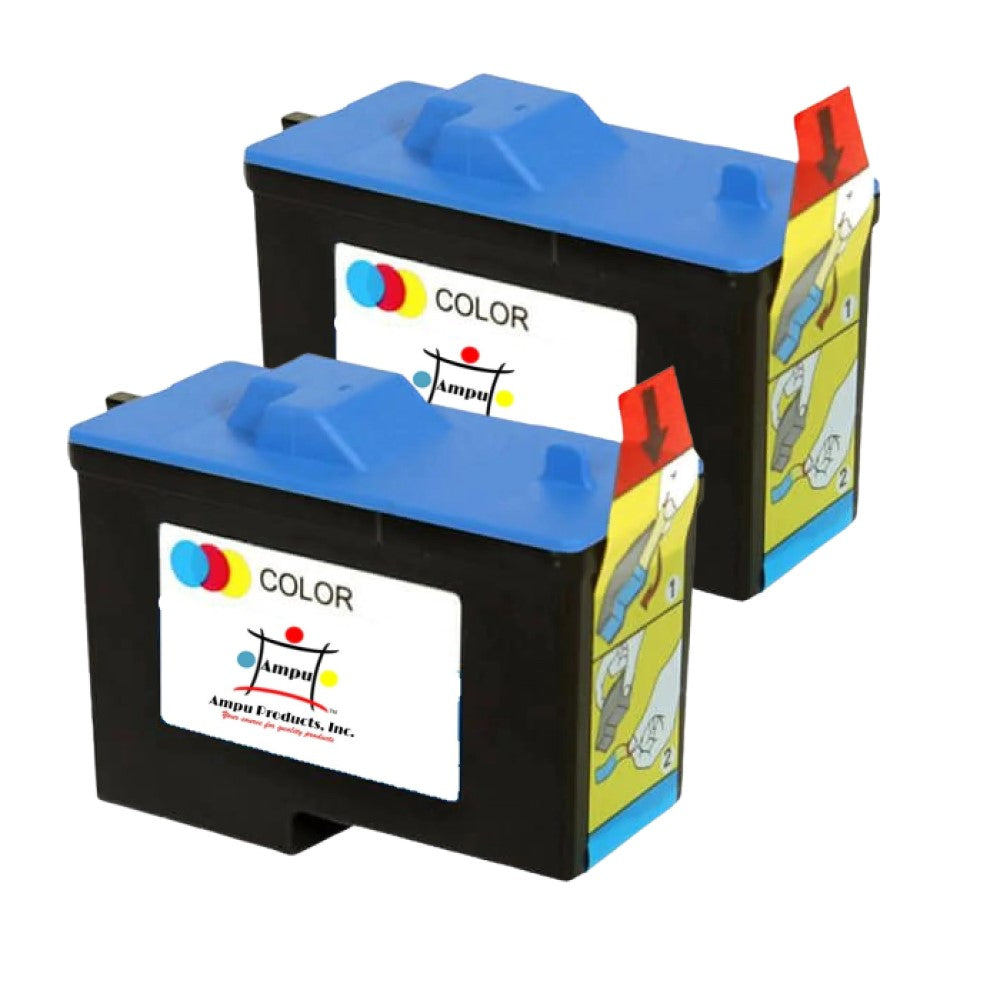 Compatible Ink Cartridge Replacement For DELL 7Y745 (Tri-Color) 109 Pages (2-Pack)