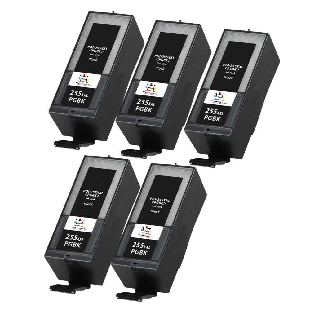 Compatible Ink Cartridge Replacement For CANON 8050B001 (PGI-255XXL, PG-255XXL) Extra High Yield Black (800 YLD) 5-Pack