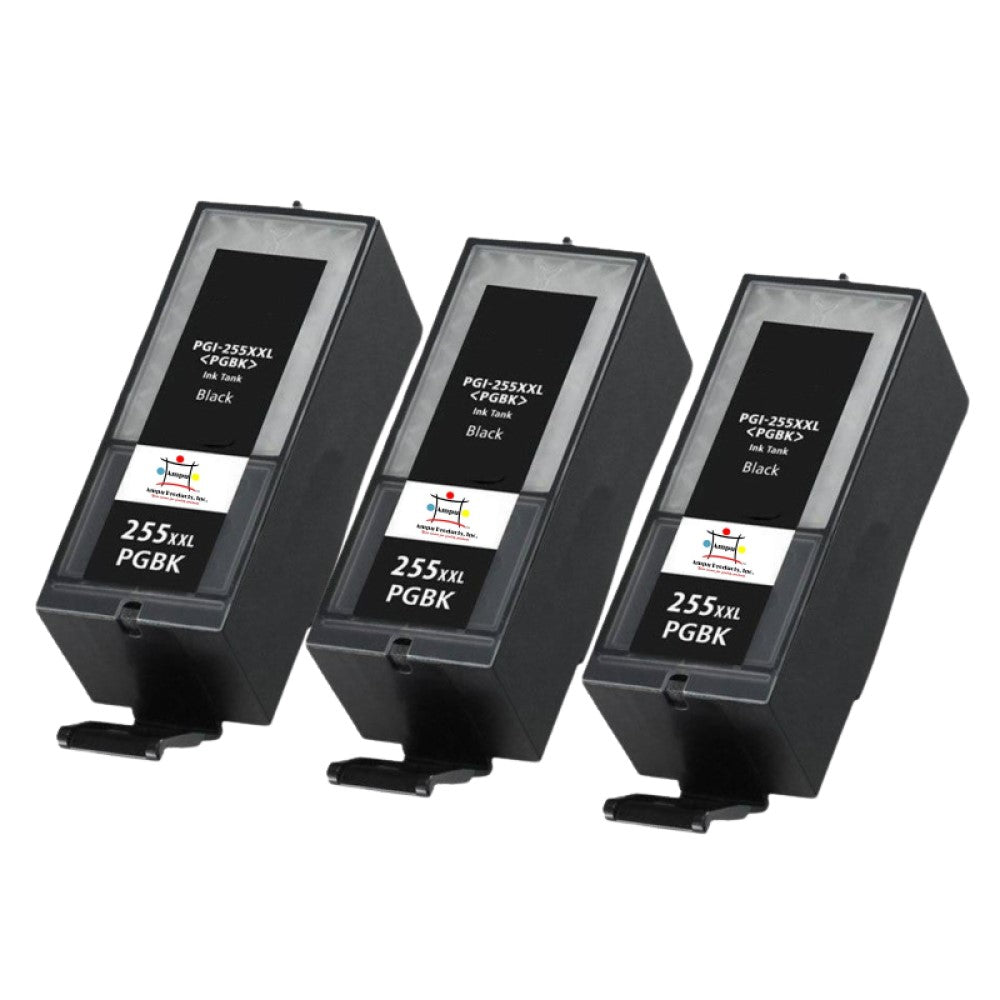 Compatible Ink Cartridge Replacement For CANON 8050B001 (PGI-255XXL, PG-255XXL) Extra High Yield Black (800 YLD) 3-Pack