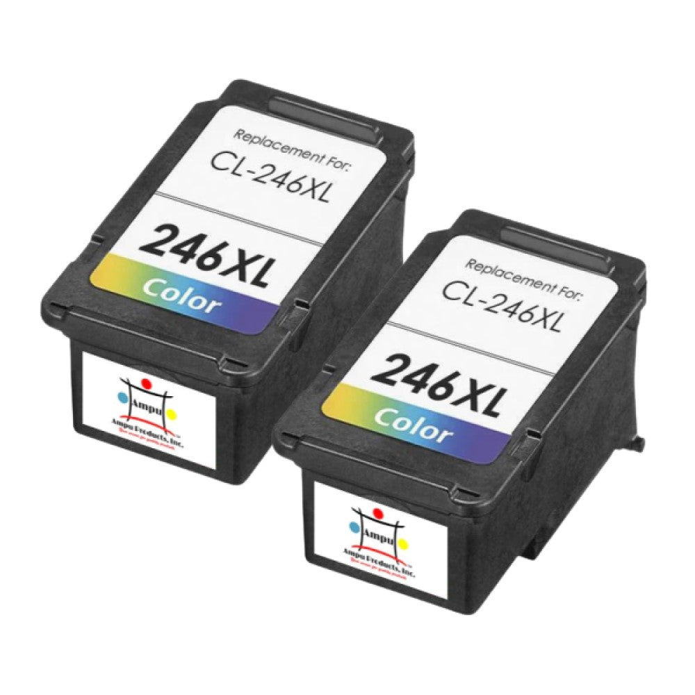 Compatible Ink Cartridge Replacement For CANON 8280B001 (CLI-246XL) High Yield Tri-Color (300 YLD) 2-Pack