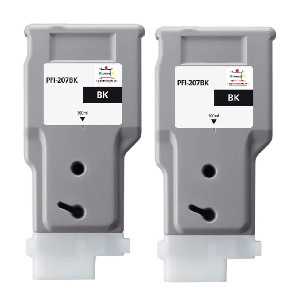 Compatible Ink Cartridge Replacement For CANON 8789B001 (PFI-207BK) Black (330 ML) 2-Pack