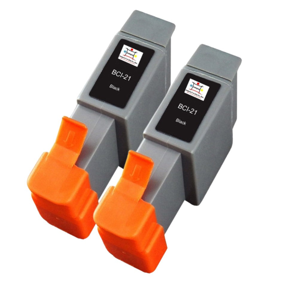 Compatible Ink Cartridge Replacement For CANON 0954A003 (BCI-21BK, BCI21BK) Black (220 YLD) 2-Pack