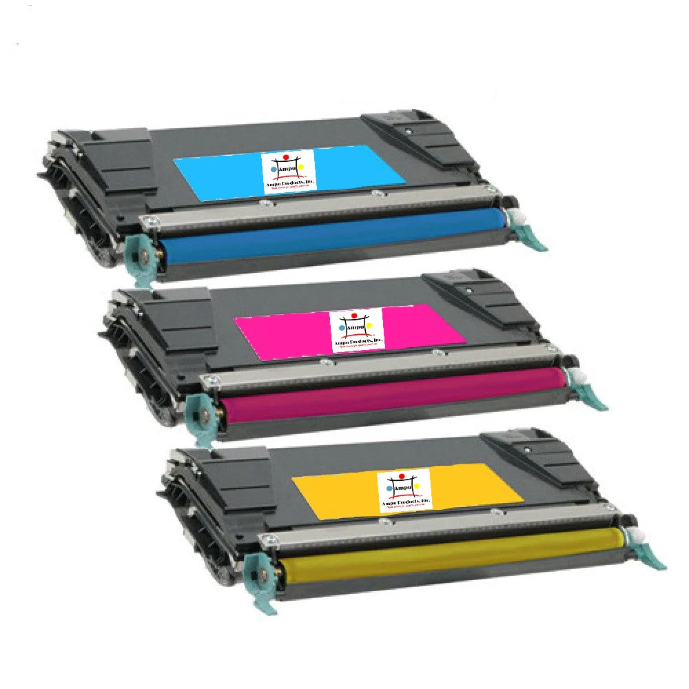 Compatible Toner Cartridge Replacement For LEXMARK C5242CH, C5242YH, C5242MH (High Yield Cyan, Magenta, Yellow) 5K YLD (3-Pack)